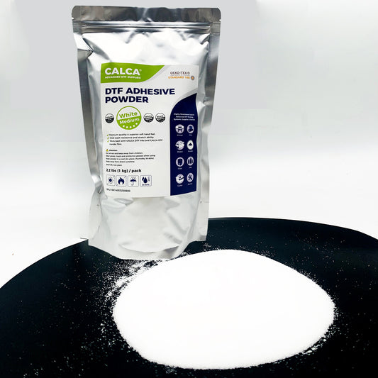 CALCA MM2 Direct to Film TPU DTF Powder, Digital Transfer Hot Melt Adhesive Powder (2.2lbs Pack, 35.2oz, Medium, White)