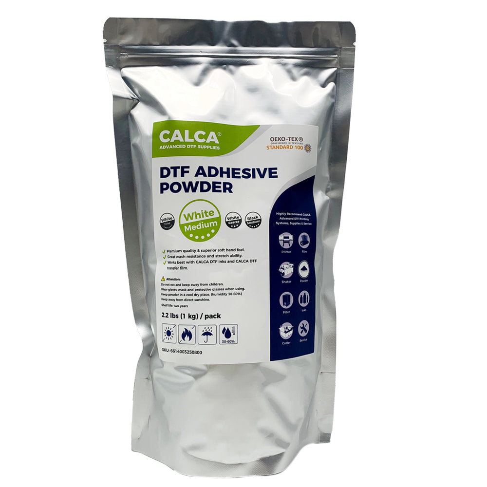 CALCA MM2 Direct to Film TPU DTF Powder, Digital Transfer Hot Melt Adhesive Powder (2.2lbs Pack, 35.2oz, Medium, White)
