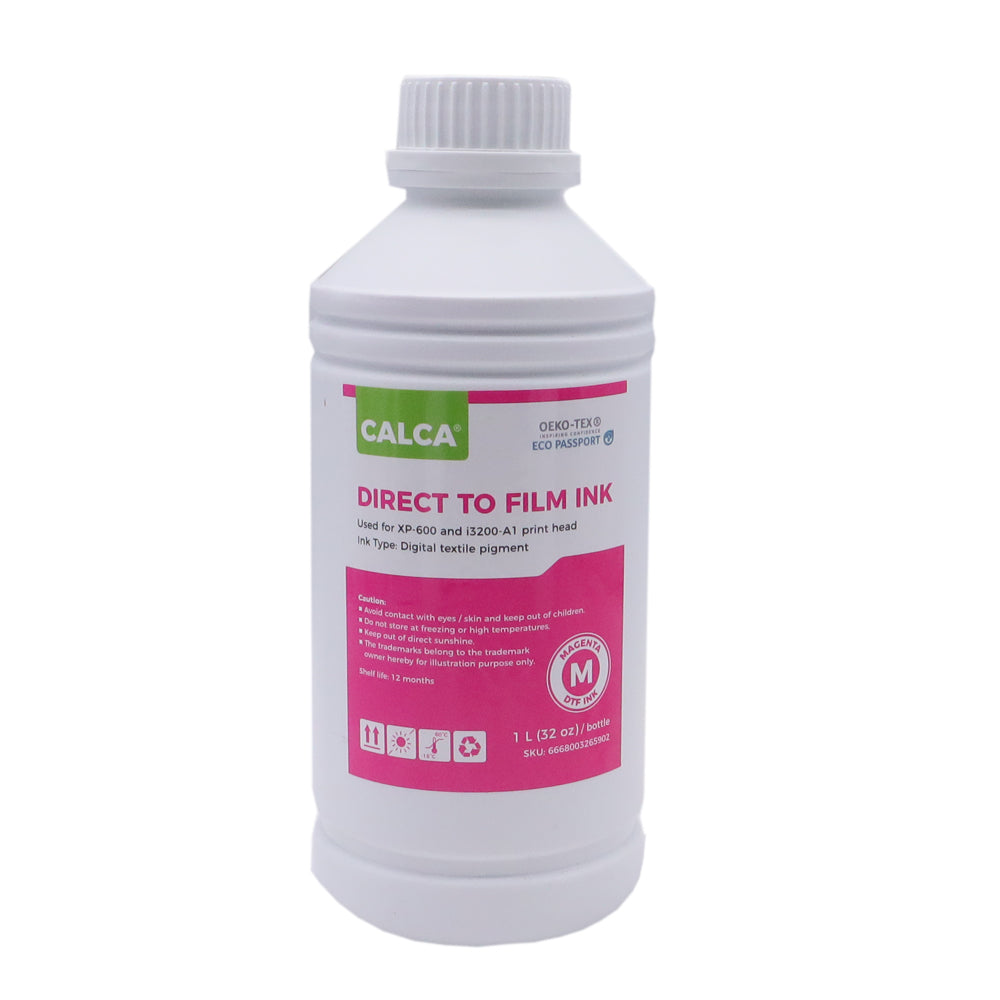CALCA Customized Direct to Transfer Film Ink for Epson Printheads. 32 oz, Bottle of 1L, Water-based DTF Inks