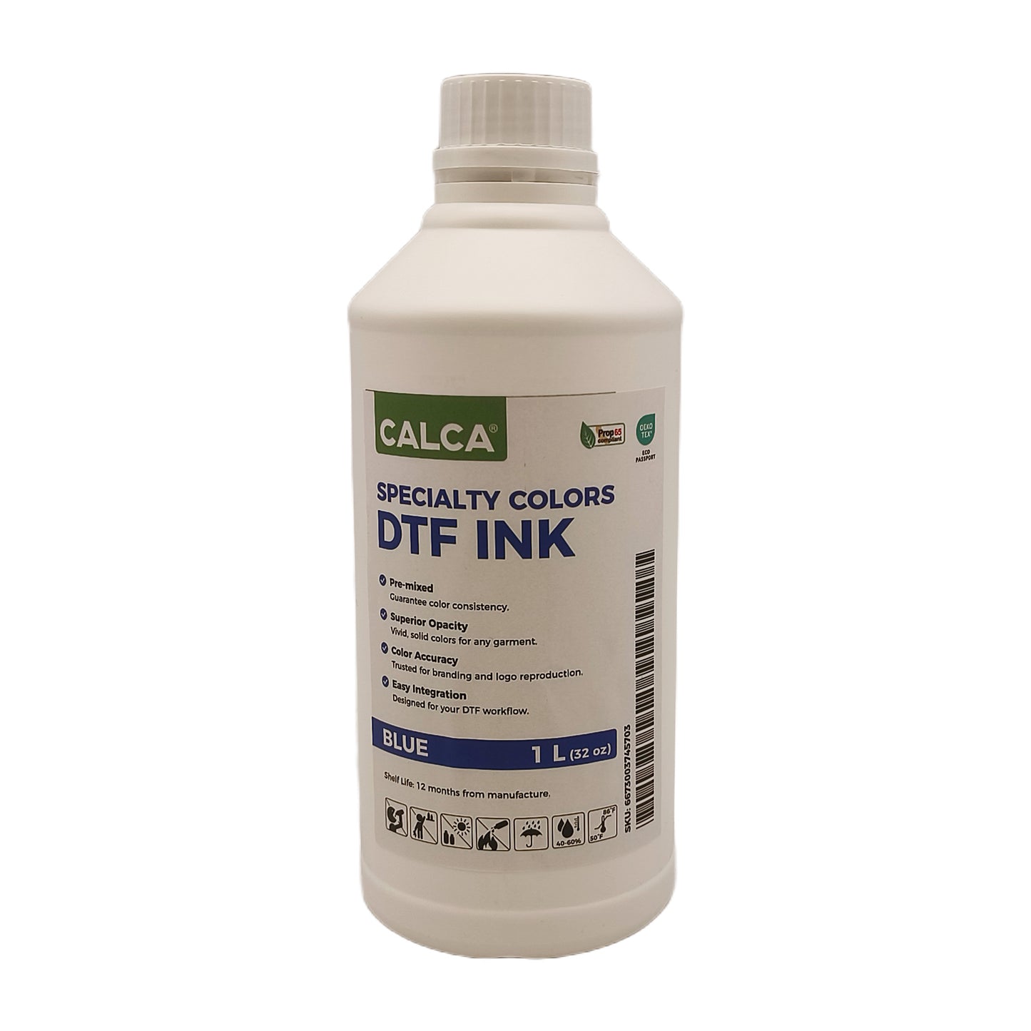 CALCA RGBOV Direct to Transfer Film Ink for Epson Printheads. 32 oz, Bottle of 1L, Water-based DTF Inks