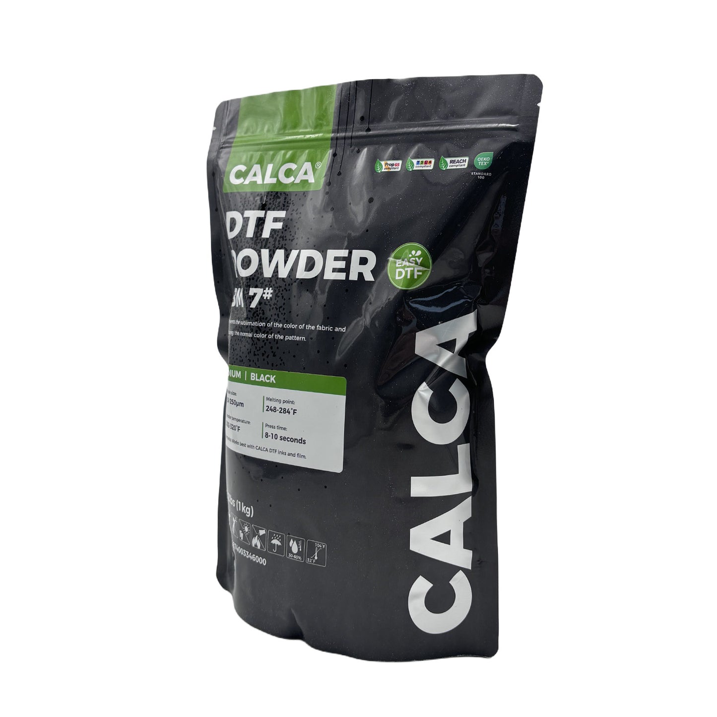 CALCA BM7 Direct to Film TPU DTF Powder, Digital Transfer Hot Melt Adhesive Powder (2.2lbs Pack, 35.2oz, Medium, Black, Anti-sublimation)