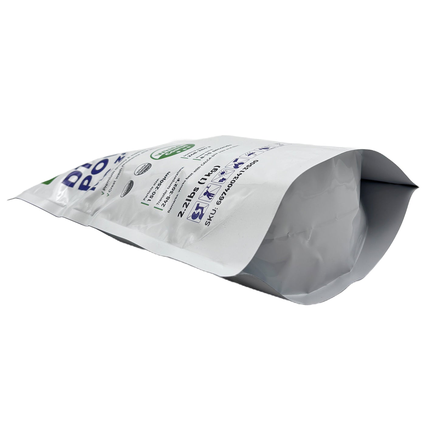 CALCA MC3 Direct to Film TPU DTF Powder, Digital Transfer Hot Melt Adhesive Powder (2.2lbs Pack, 1kg, Coarse, White)
