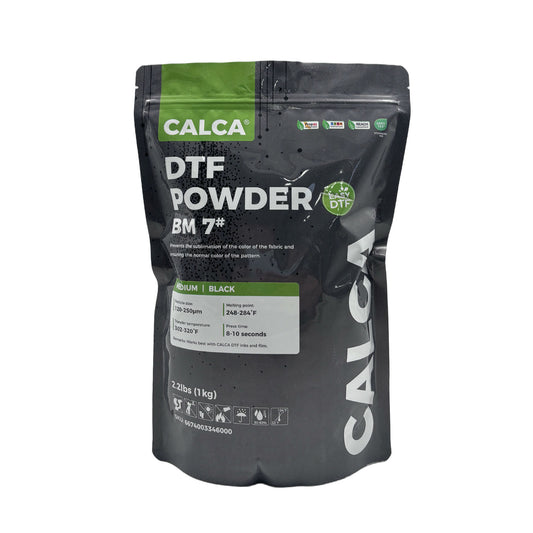 CALCA BM7 Direct to Film TPU DTF Powder, Digital Transfer Hot Melt Adhesive Powder (2.2lbs Pack, 35.2oz, Medium, Black, Anti-sublimation)